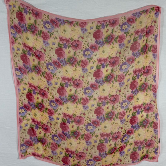 Echo Pink and Yellow Floral Sheer Scarf - Picture 4 of 6